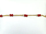 14kyg red bead mini-me bracelet