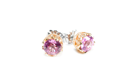 1.95ct pink sapphire .45ct round diamonds