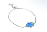 blue opal cz hamsa bracelet