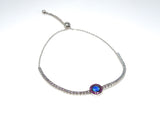 cz bracelet with blue opal circle