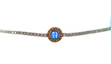 cz bracelet with blue opal circle