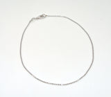 18k white gold small bead anklet