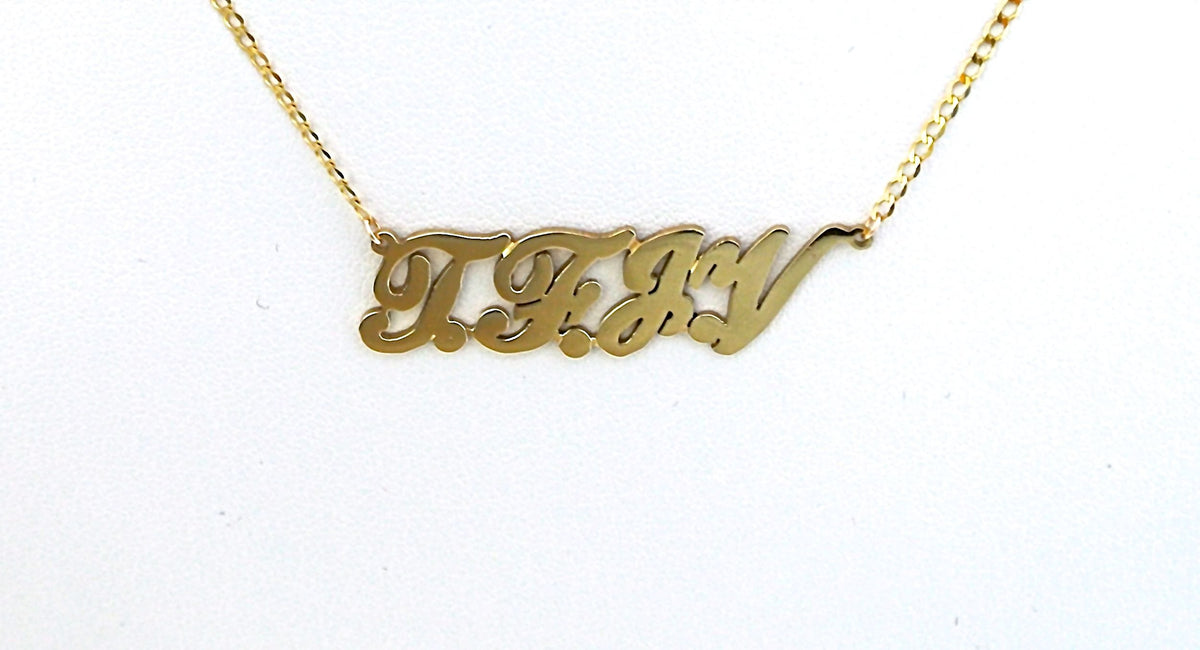 large custom initial plate 14k – The Family Jewelry Vault