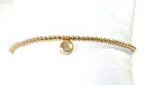 gold filled bead anklet with charm