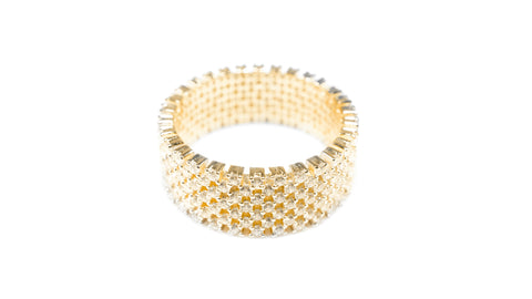 cz stack yellow gold ring