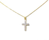 mini pave cz cross 14kyg