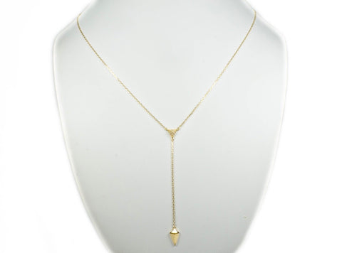 shield lariat necklace with cz’s