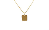 small square dog tag 14k