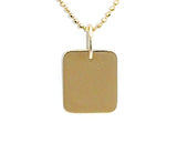 small square dog tag 14k